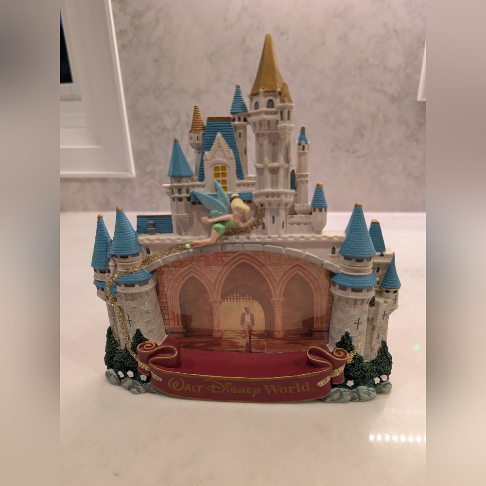 Vintage Disney World Cinderella Castle Tinker Bell 3D Picture Frame